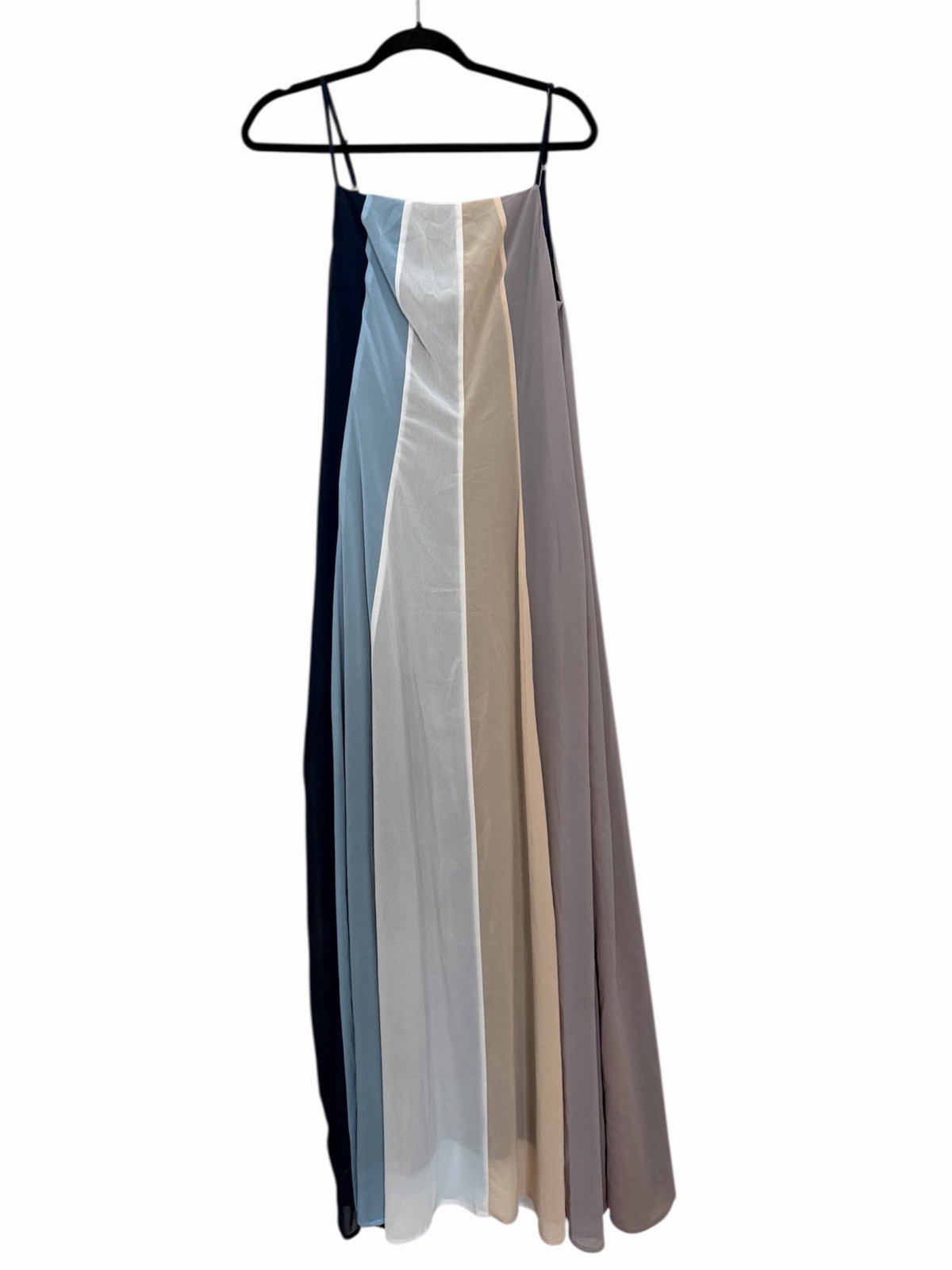 Davi & Dani Colorblock Chiffon Maxi Dress Sleeveless Multicolor Size M DD8046