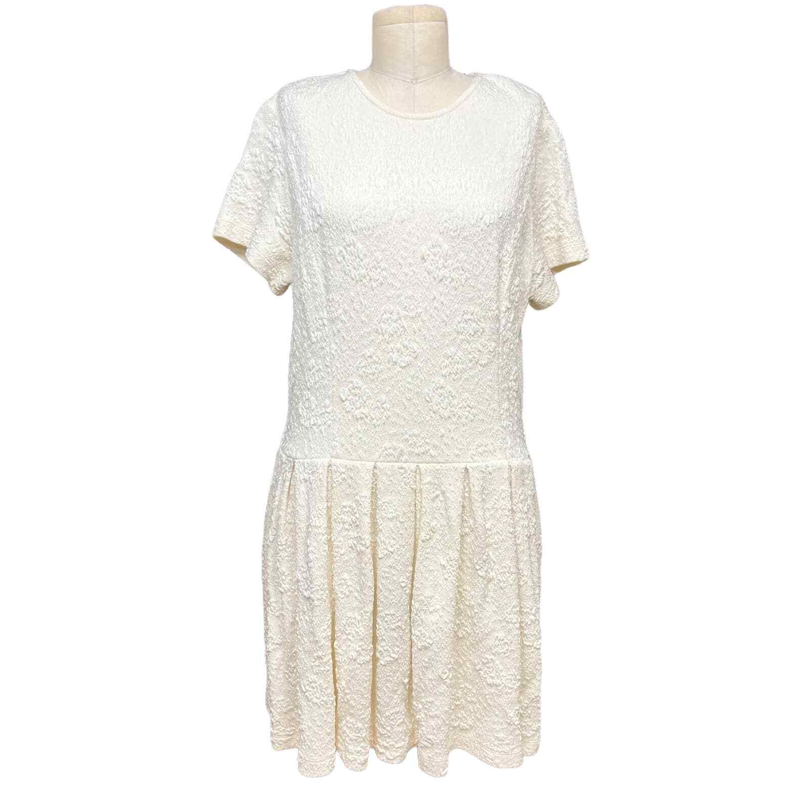 Opening Ceremony Jacquard Drop Waist Dress Cream Size Large