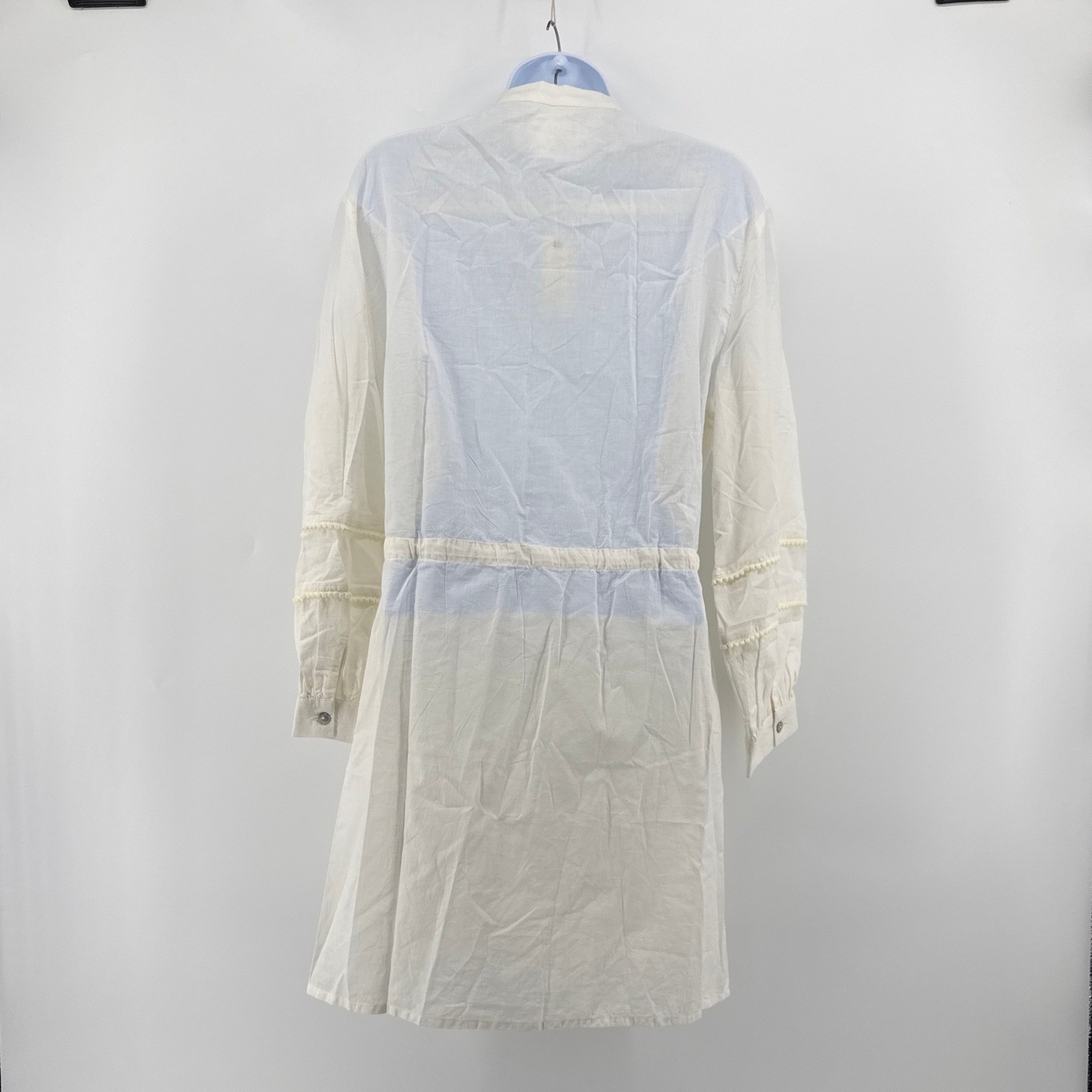 Emerson Fry India Collection Organic Cotton Pom Pom Tunic Dress White Medium NWT