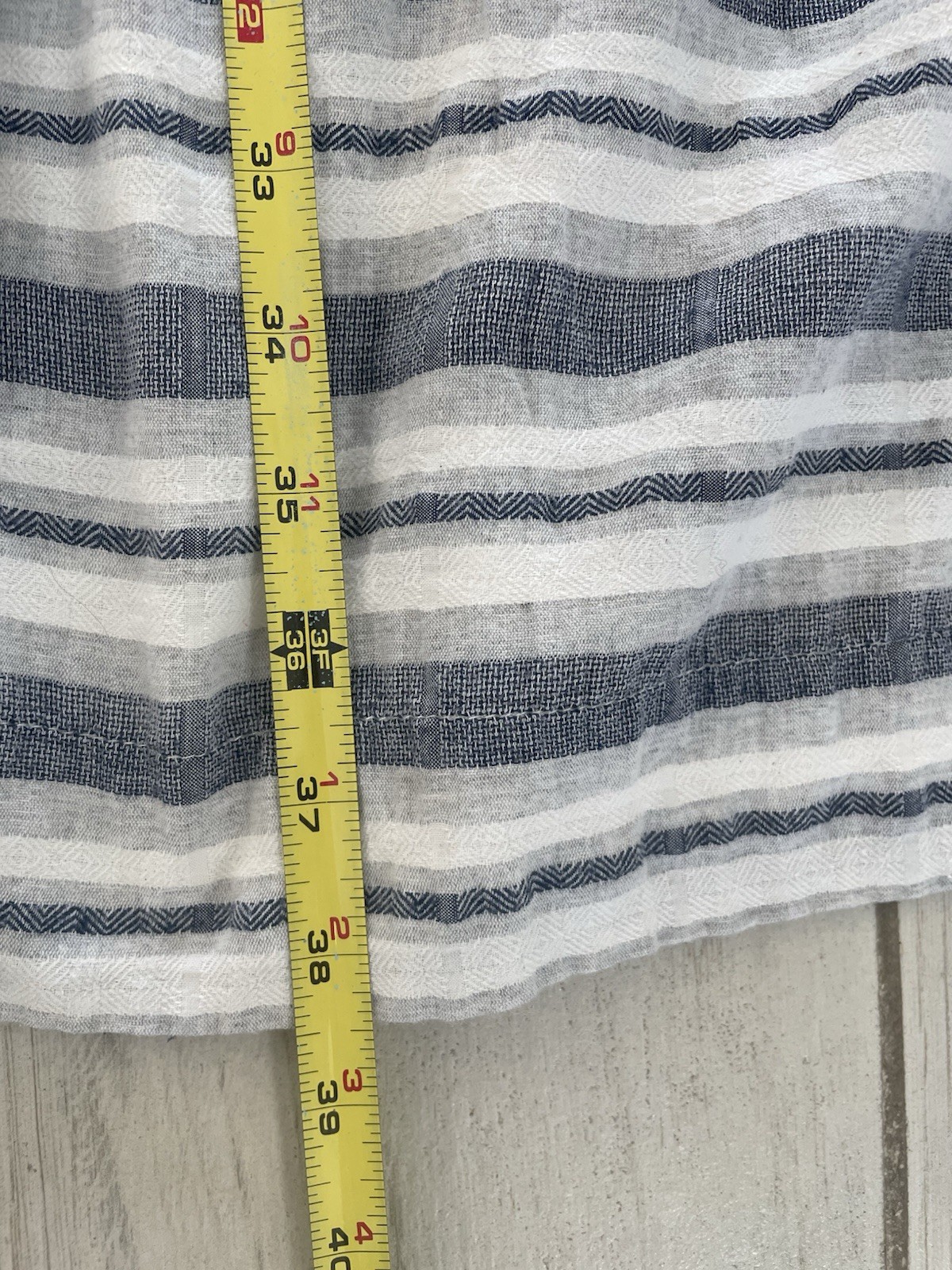 Ciel USA Blue White Striped Square Neck Sleeveless Midi Dress Pockets S