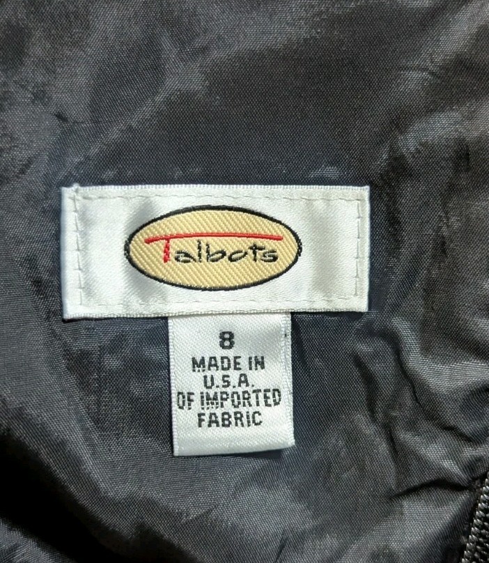 Talbots Fit & Flare Slight Basque Waist Dress Black Sz 8 Well Made! Quiet Luxury