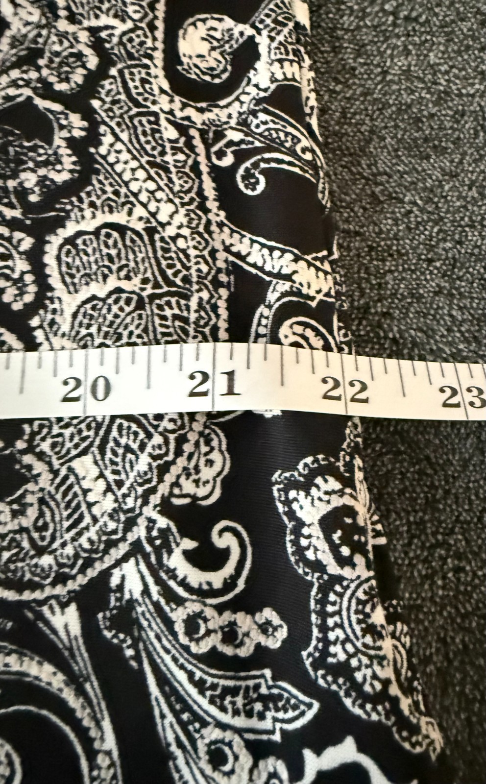 Apt 9 L Black White Paisley Shift Dress High Neck 3/4 Sleeve Pockets Modern Chic