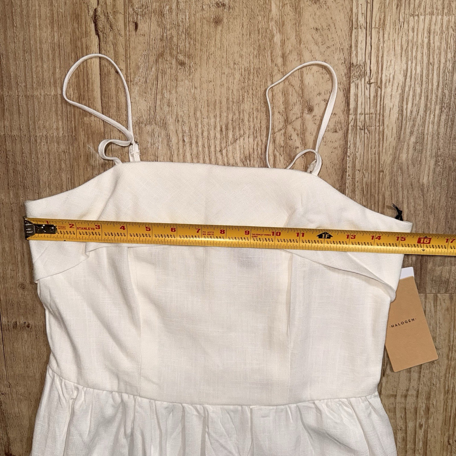 Halogen Spaghetti Strap Dress Size Small NWT White Lined Maxi