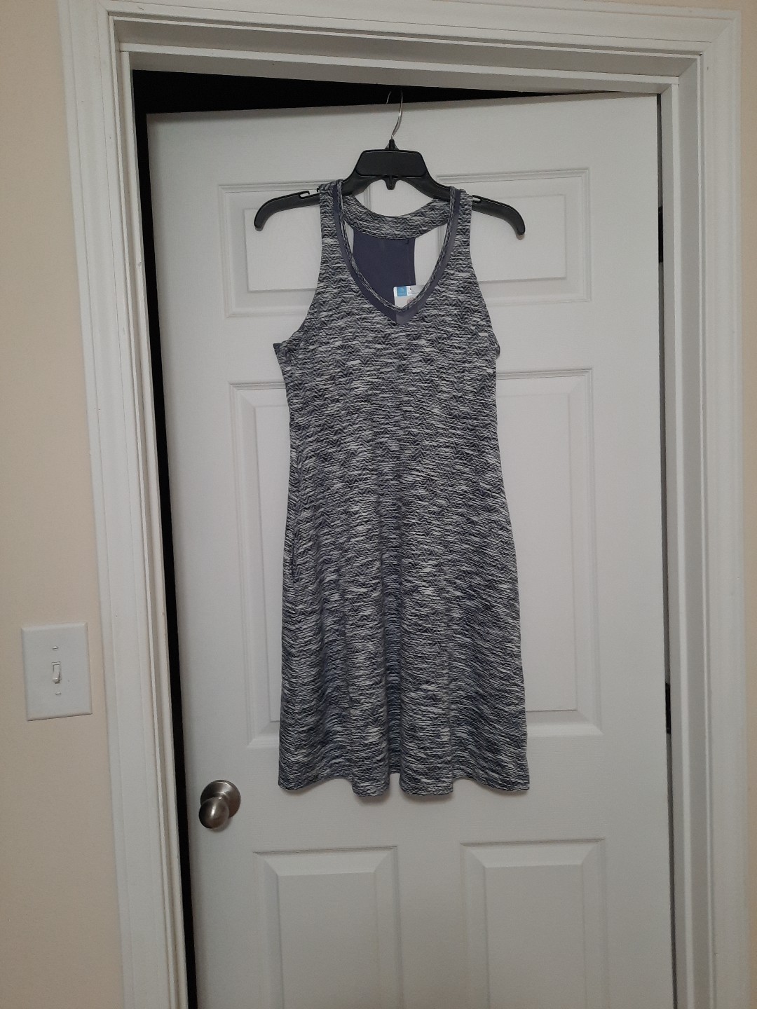 Mondetta MPG Women’s Size M Purple Gray Travel Racerback Dress Built In Bra