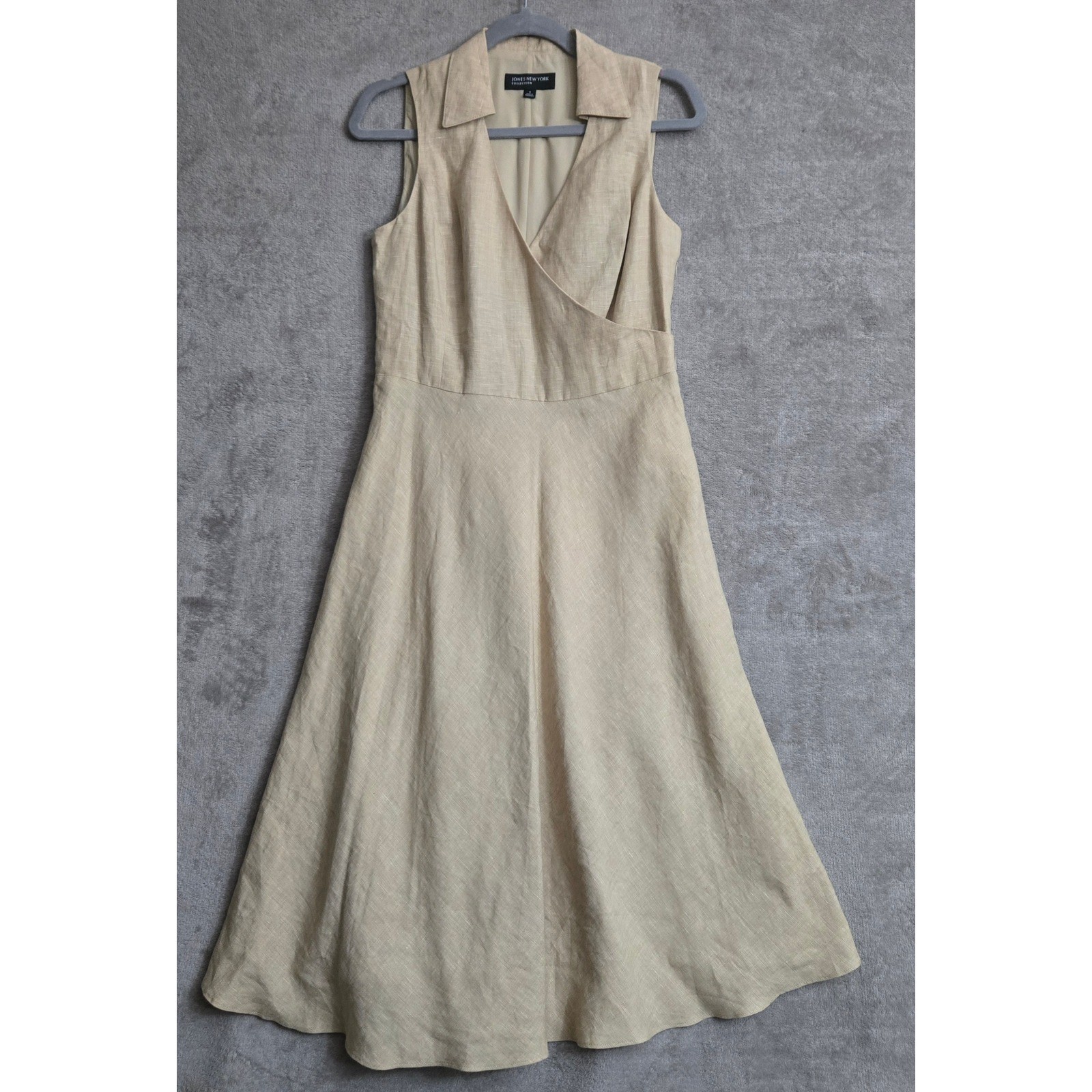 Jones New York Linen Dress 4 Neutral Quiet Luxury Coastal Euro Summer Resort