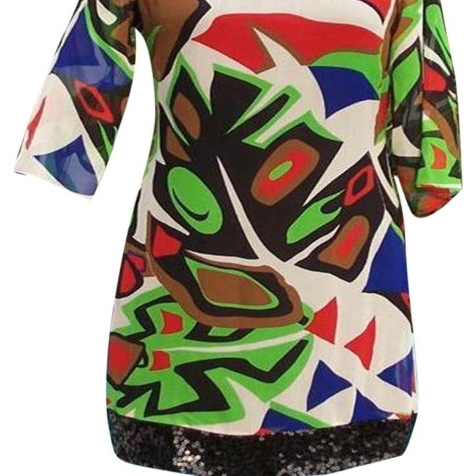 Cache Black Red Green White Lot 2 Pcs Bundle Silk Sequin Dress New $198 NWT Sz S