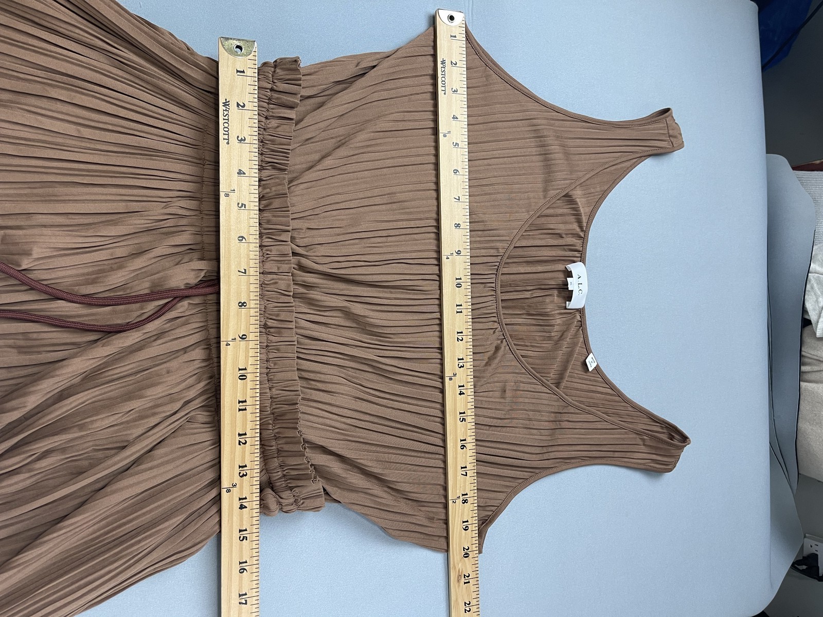 Women’s A.L.C. Pleated Sleeveless Maxi Dress Brown Size XL
