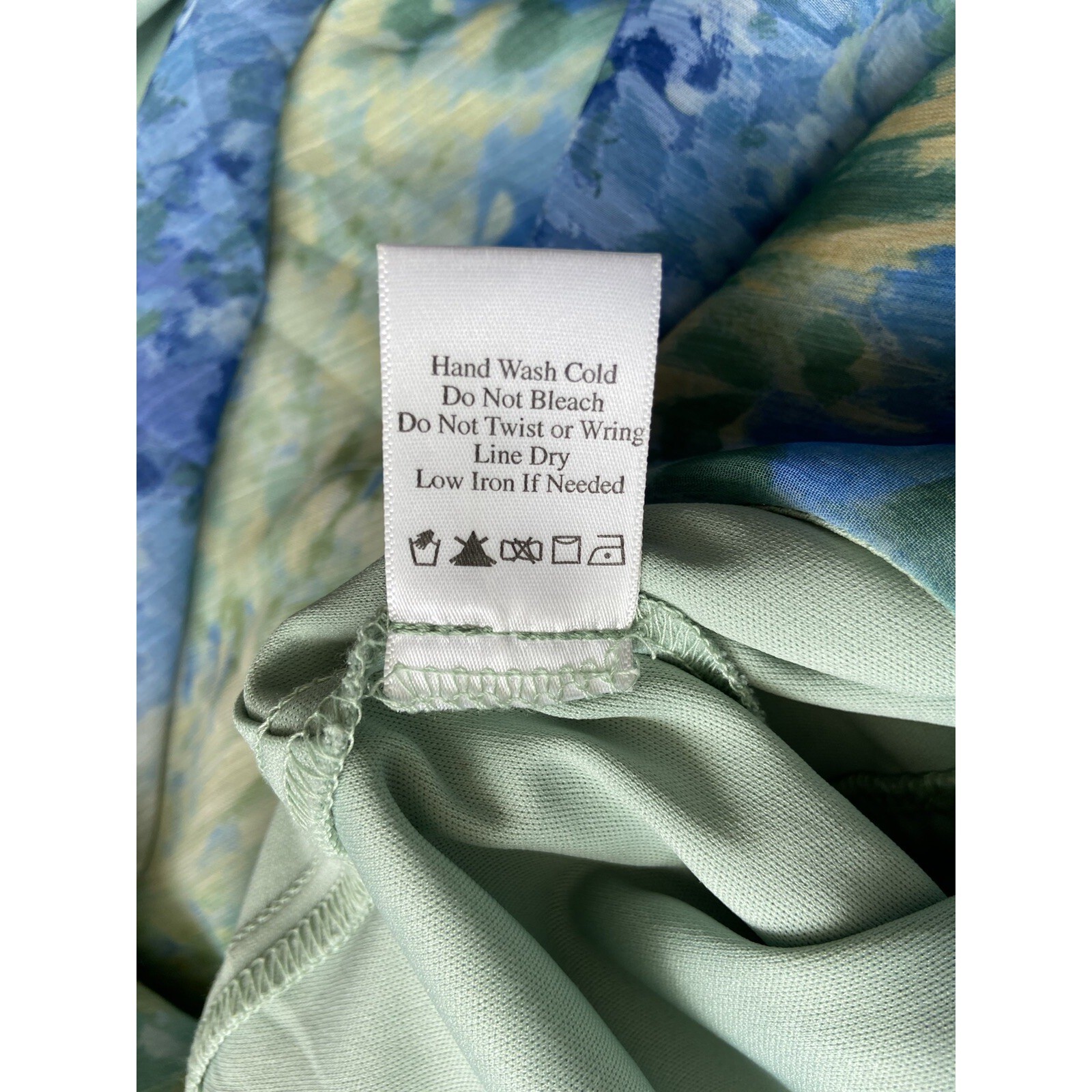 Coldwater Creek Tiered Chiffon Maxi Dress Size 6 Blue Watercolor Kentucky Derby