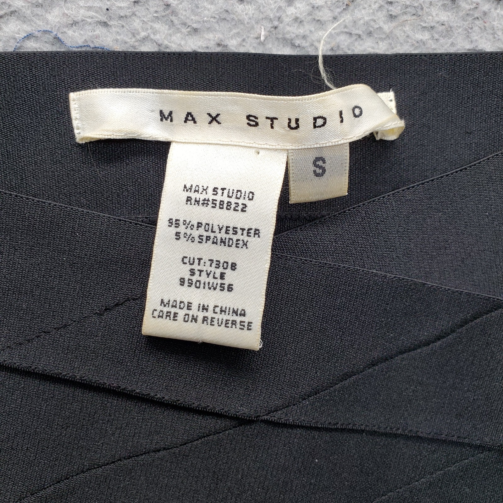 Max Studio Dress Womens Small Multi Geometric Stretch Pleated Adjustable Straps