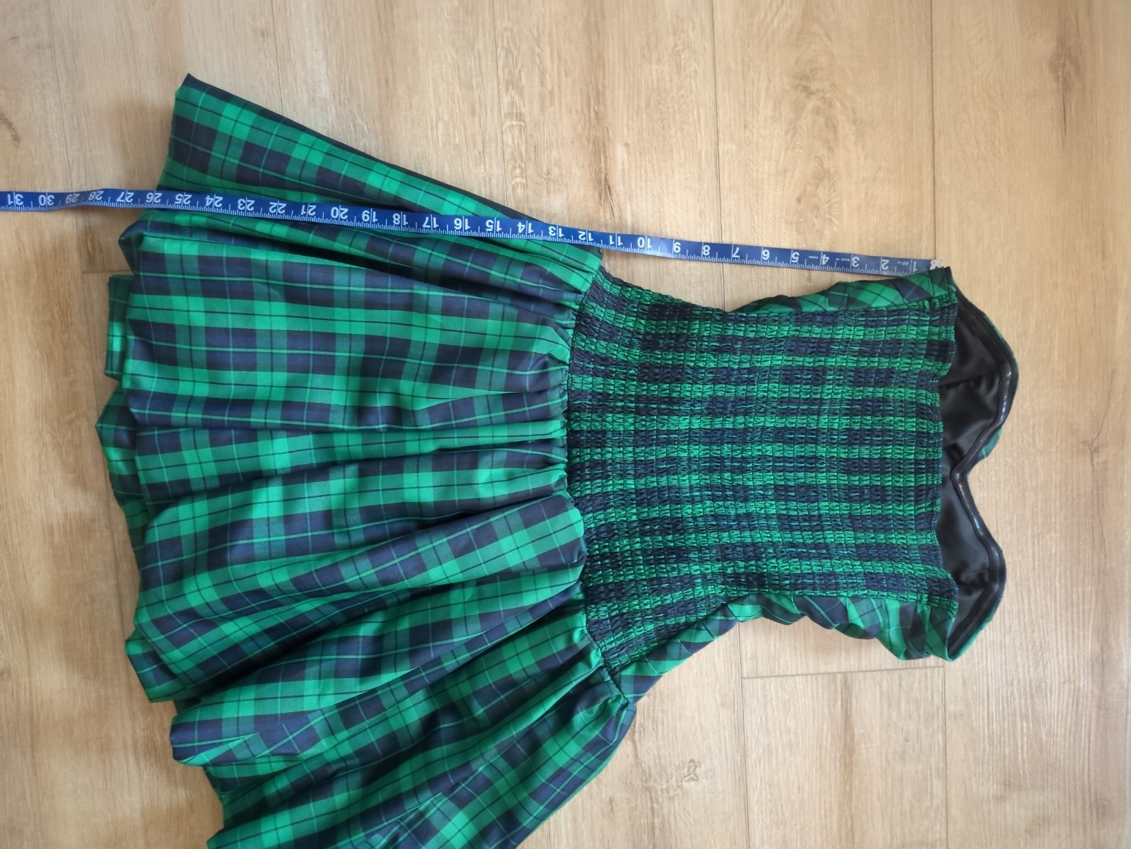 Luella Bartley Target Grn Plaid Bubble Hem Flirty Party Cocktail Dress Size 7