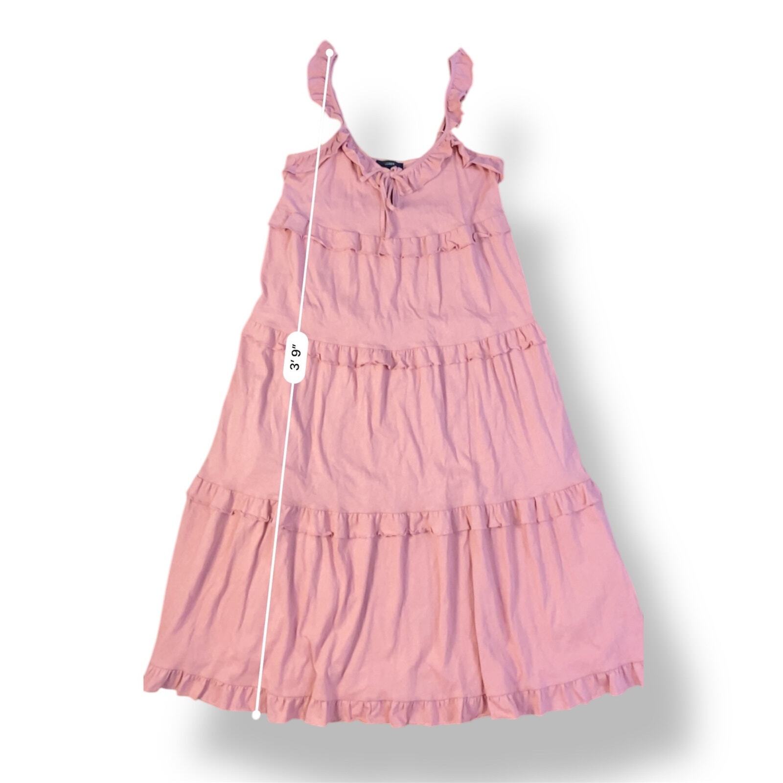J.Crew NWT Tiered Ruffle Knit Keyhole Maxi Dress Size XS Weathered Rose