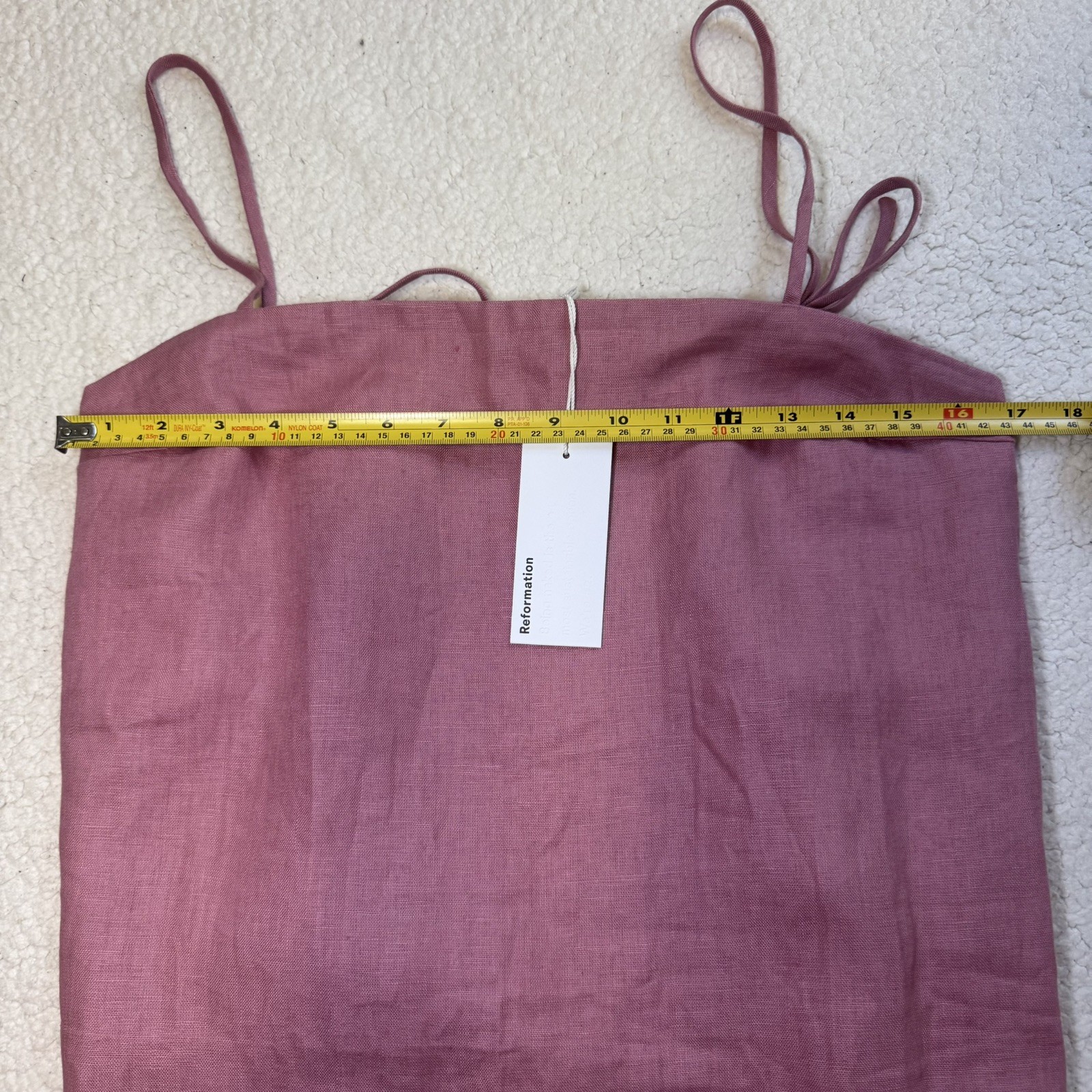 NWT Reformation Aubree 100% Linen Dress ROSE PETALS Pink Mini Dress Size Small