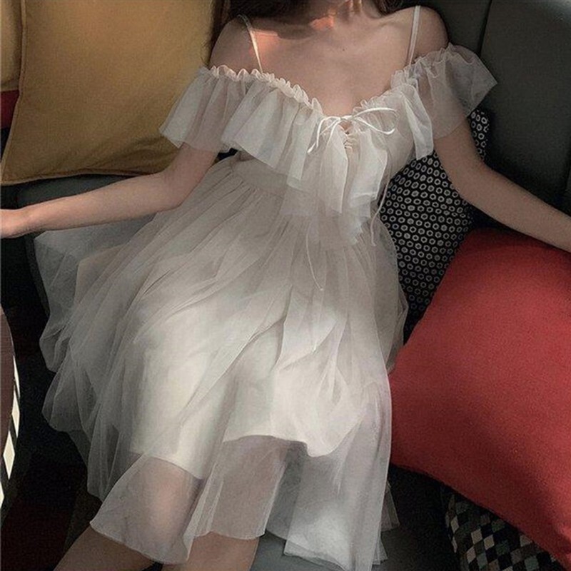 Sling Dress Spaghetti Strap Elegant Fairy Sexy Women Beach Holiday Fashion Sexy