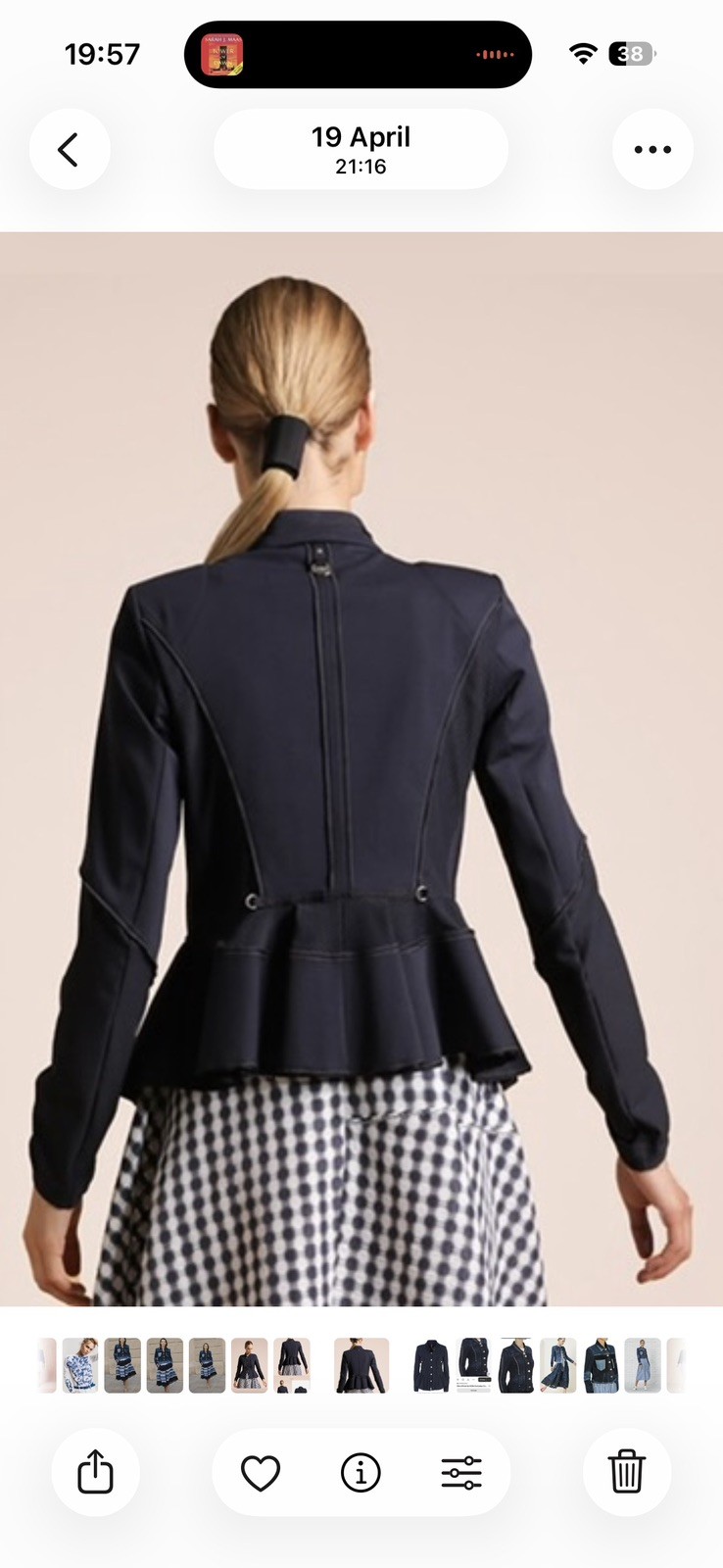 ✨High Tech – Claire Campbell Navy Gingham Dress IT44 UK12
