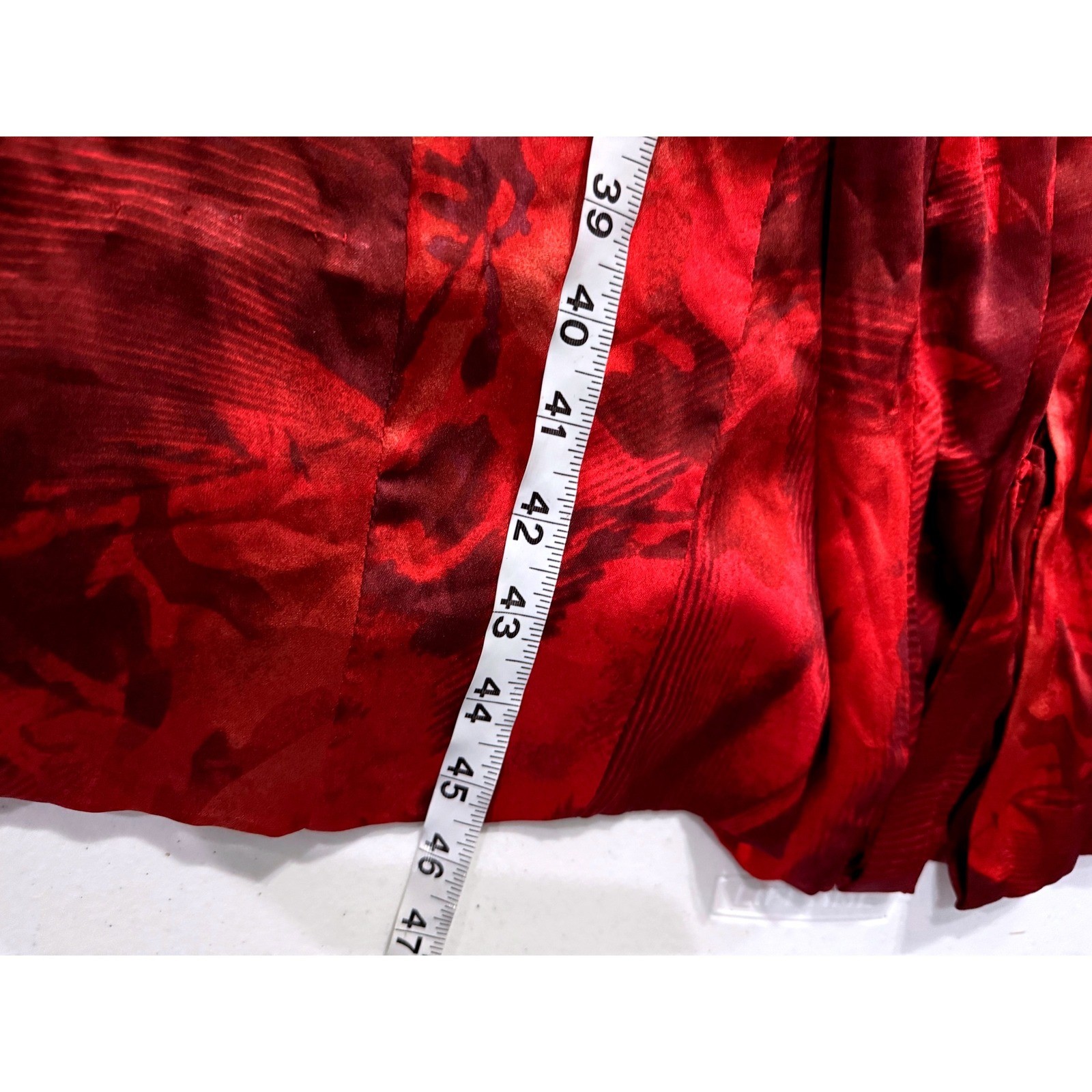 Chico’s Red Abstract Print Button Down Maxi Shirt Dress Smocked Cuff Size 2.5 14