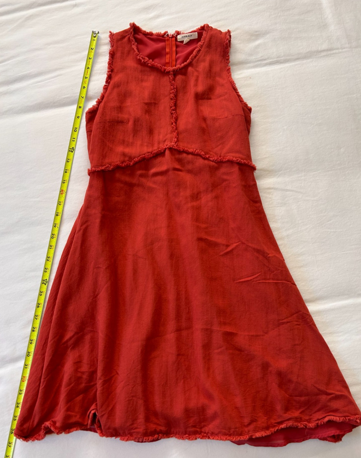 Gilli Linen-Like Sleeveless Midi Dress Melon Wo’s Sz L, Boho Y2K Retro Feminine