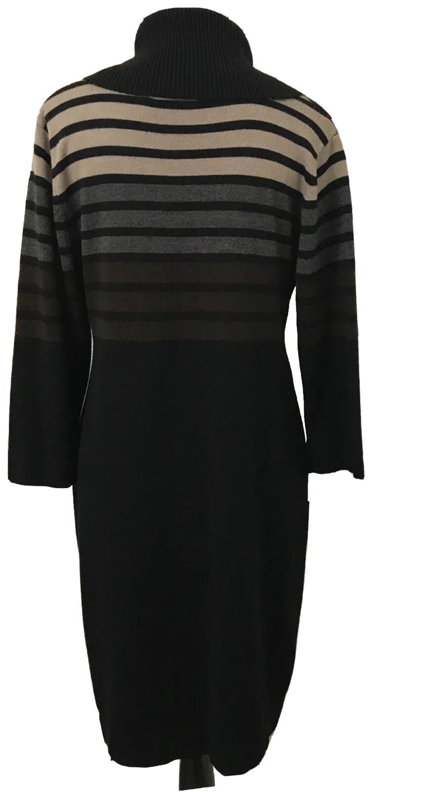Connected Apparel Black/Multicolor Knit Dress Size XL 3/4 sleeve collared