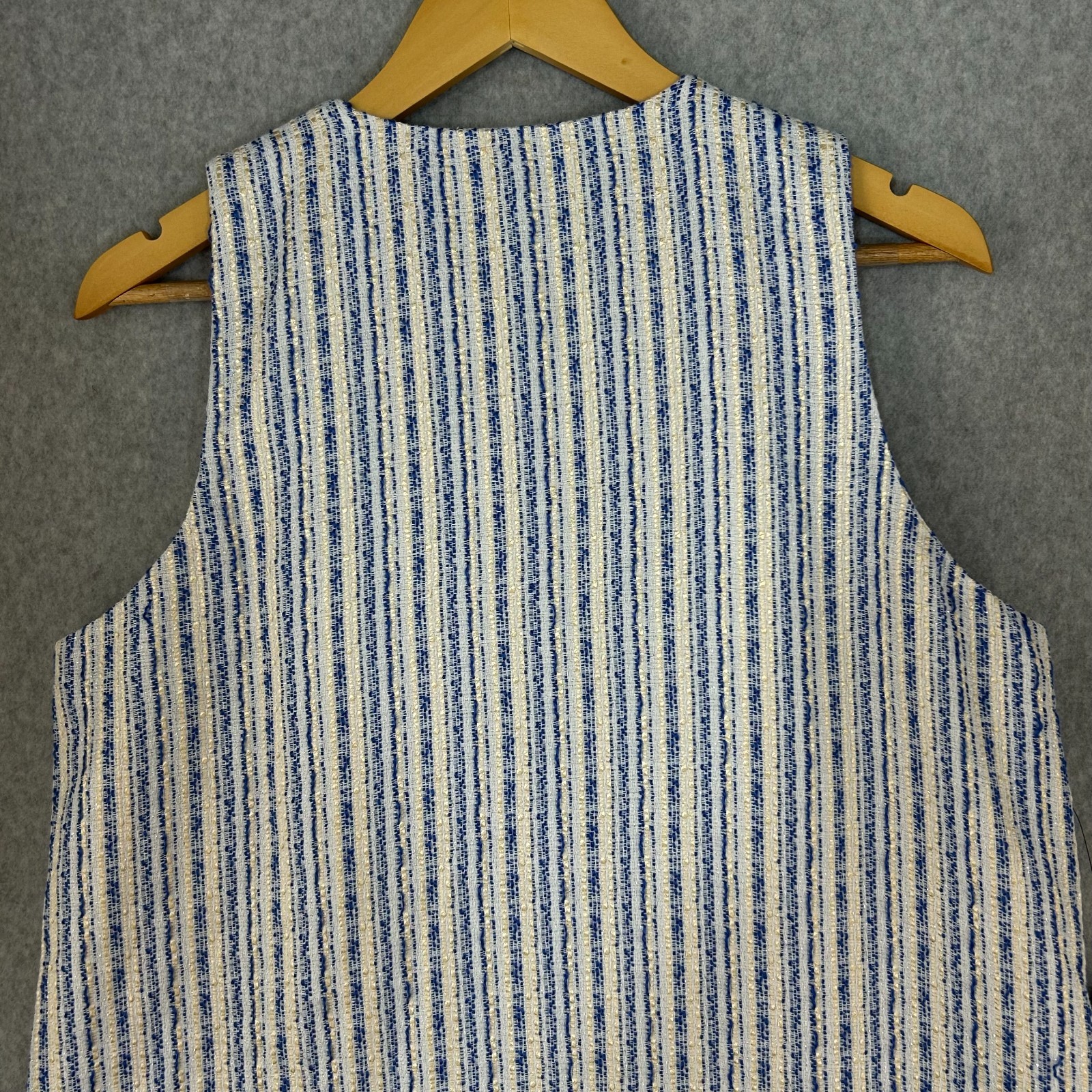 Pomander Place Tuckernuck Bianca Mini Dress Blue Tweed Sleeveless Size Large NWT