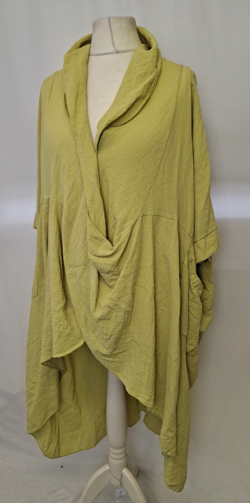 Italian Wrap Over Dress Ladies Women Lagenlook Deep Cowl Neck Draped Top UK20