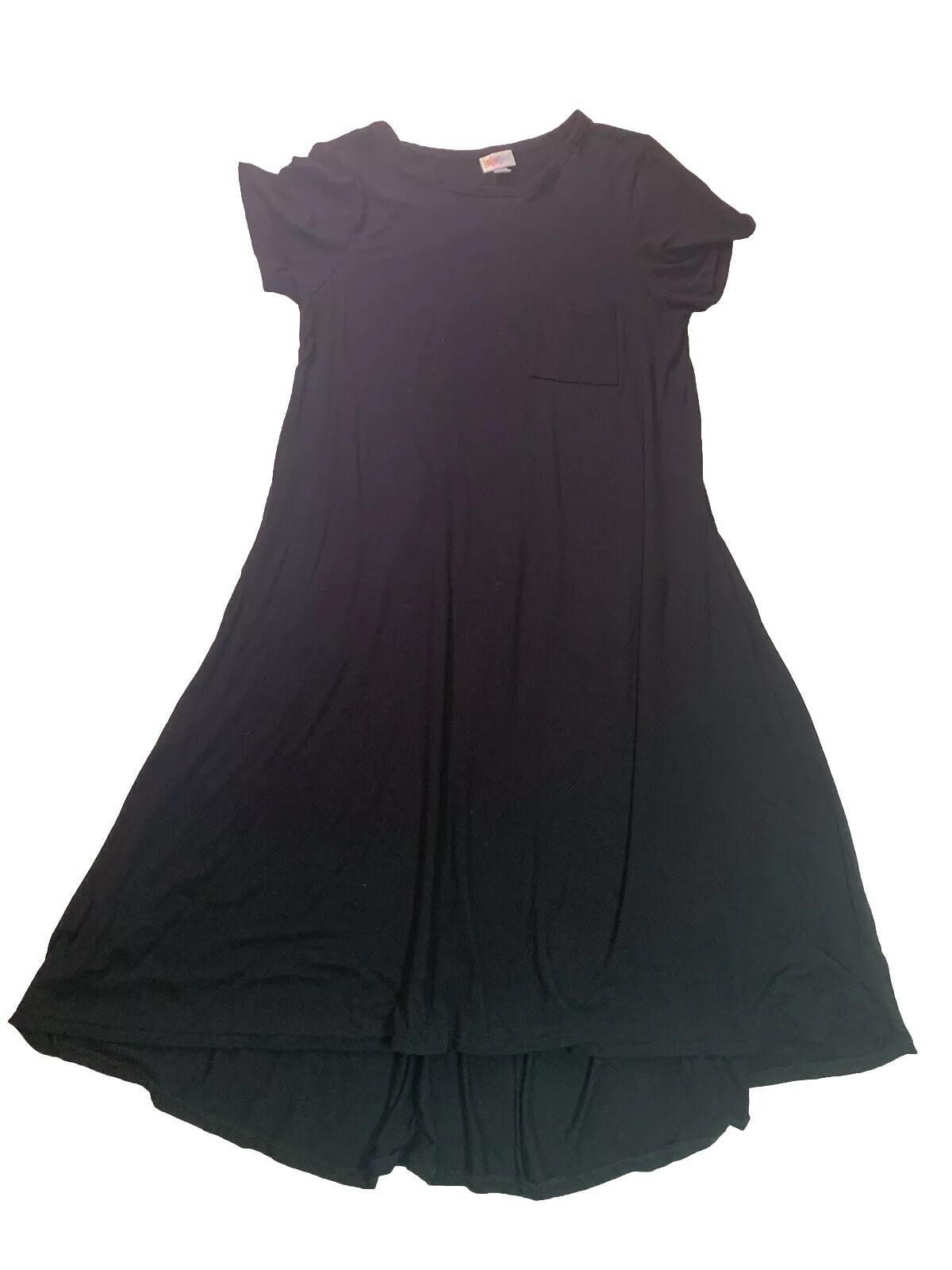 LuLaRoe Carly Size Small Solid Black Women’s T-Shirt Dress A-Line Noir Stretchy