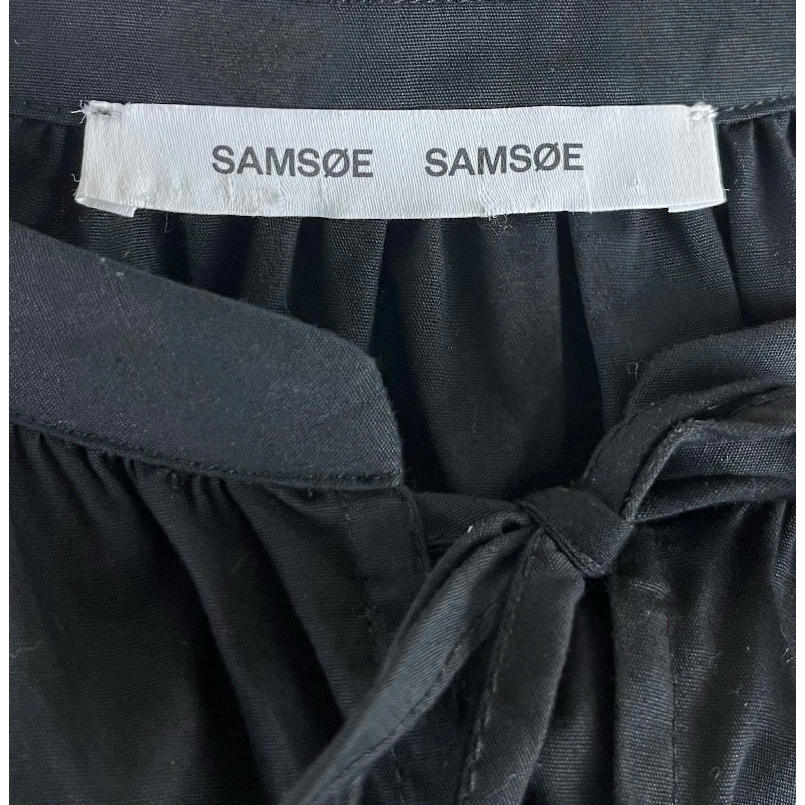 Samsoe Samsoe Sahell Black Midi Dress Lace Detail Capsule Minimalist Size XL
