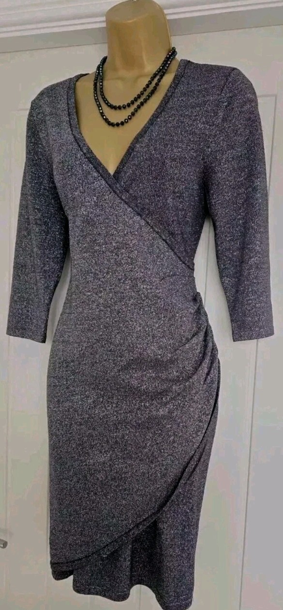 Phase Eight silver sparkly shimmer stretchy party wrap Wedding dress size 12