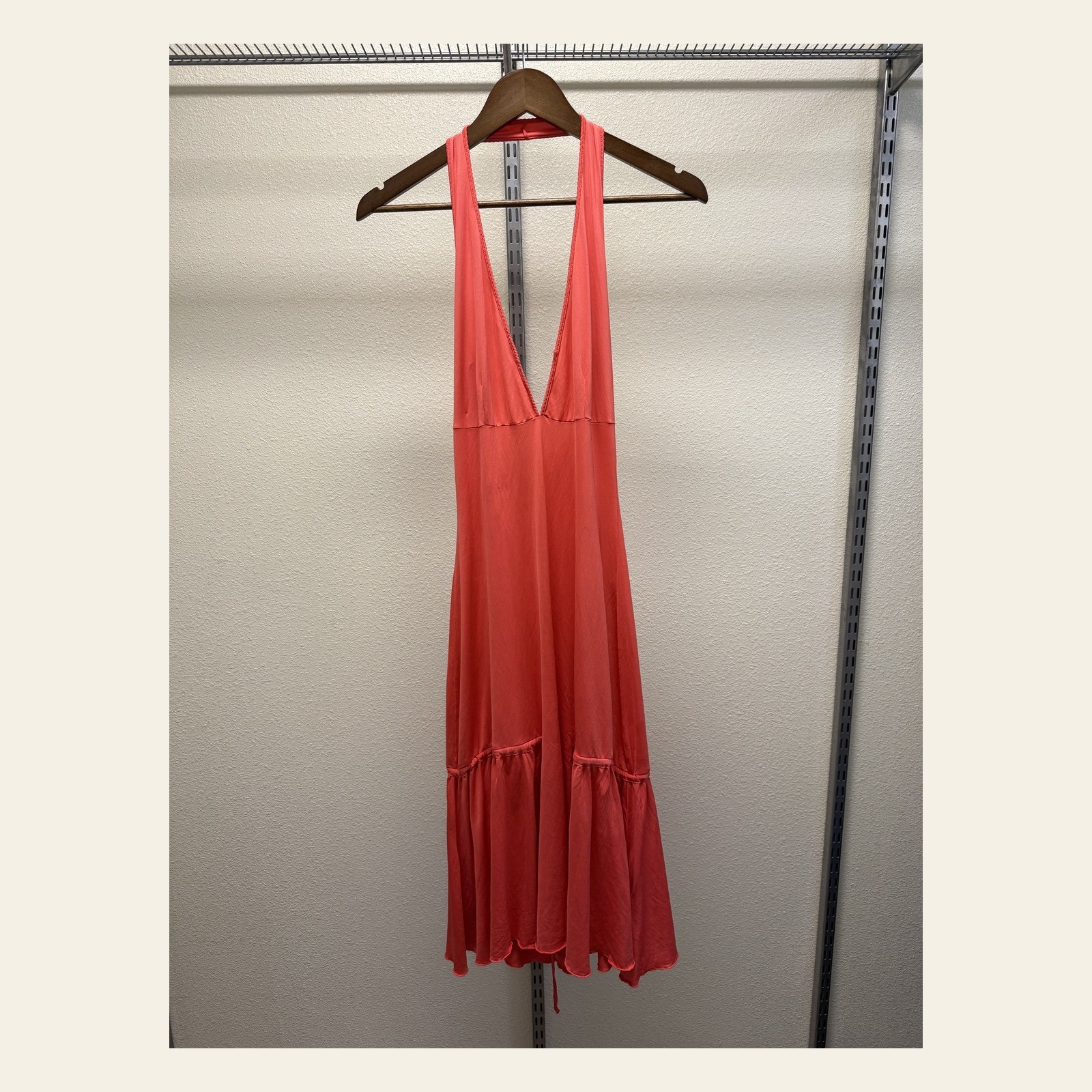 Class Roberto Cavalli coral halter midi dress IT 42