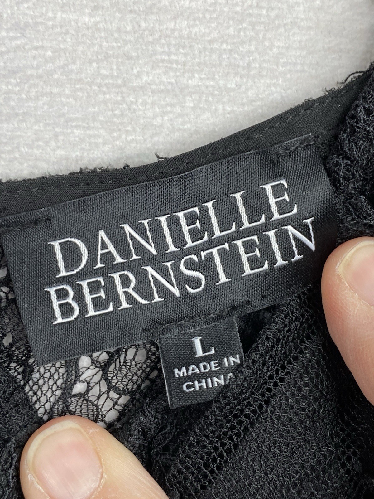 Danielle Bernstein Lace Dress Sz L Black Semi Sheer Sleeveless Bustier NWT