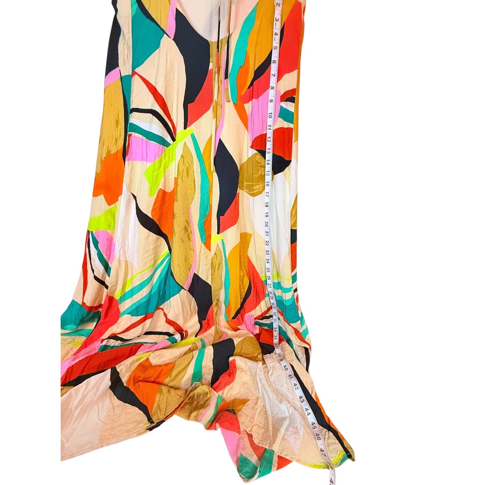 FORE Abstract Maxi Dress Women’s Medium Multicolor Sleeveless Boho Resort