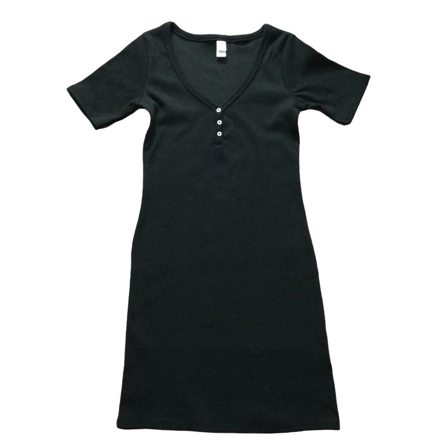 Alternative Apparel Kohls Womens Dress sz M Medium new Black Henley Top T-Shirt