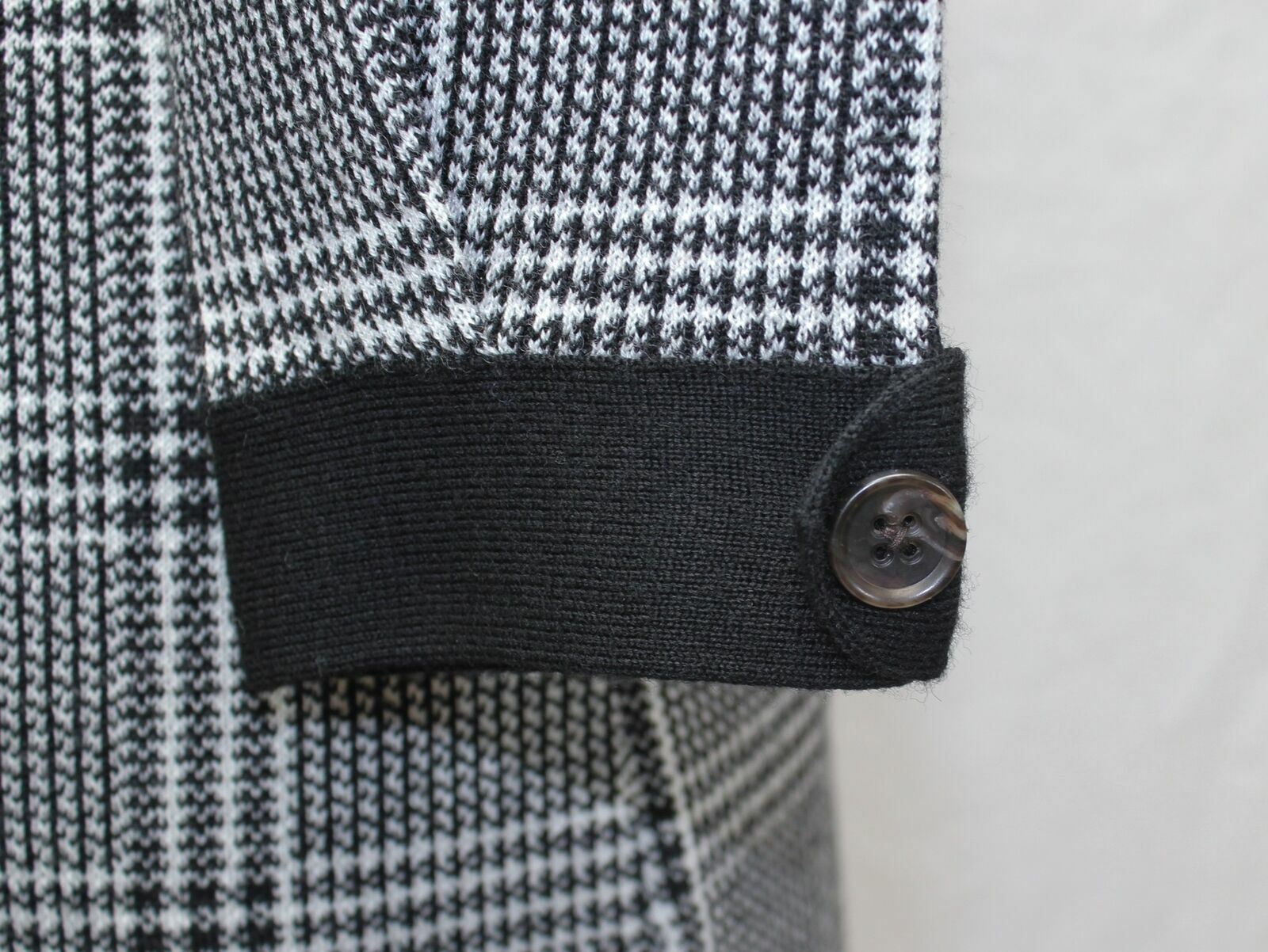 Peter Millar Black White Wool Plaid Turtleneck Sweater Dress Size M
