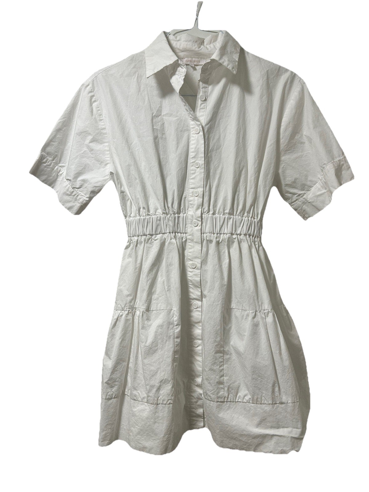 Olivaceous White Mini Size M with pockets cute open crisscross back