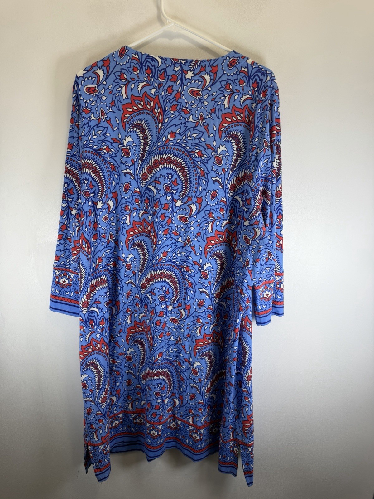 Coolibar Blue Sheath Beach Dress Knee Length UV Protection Resortwear Size 2x