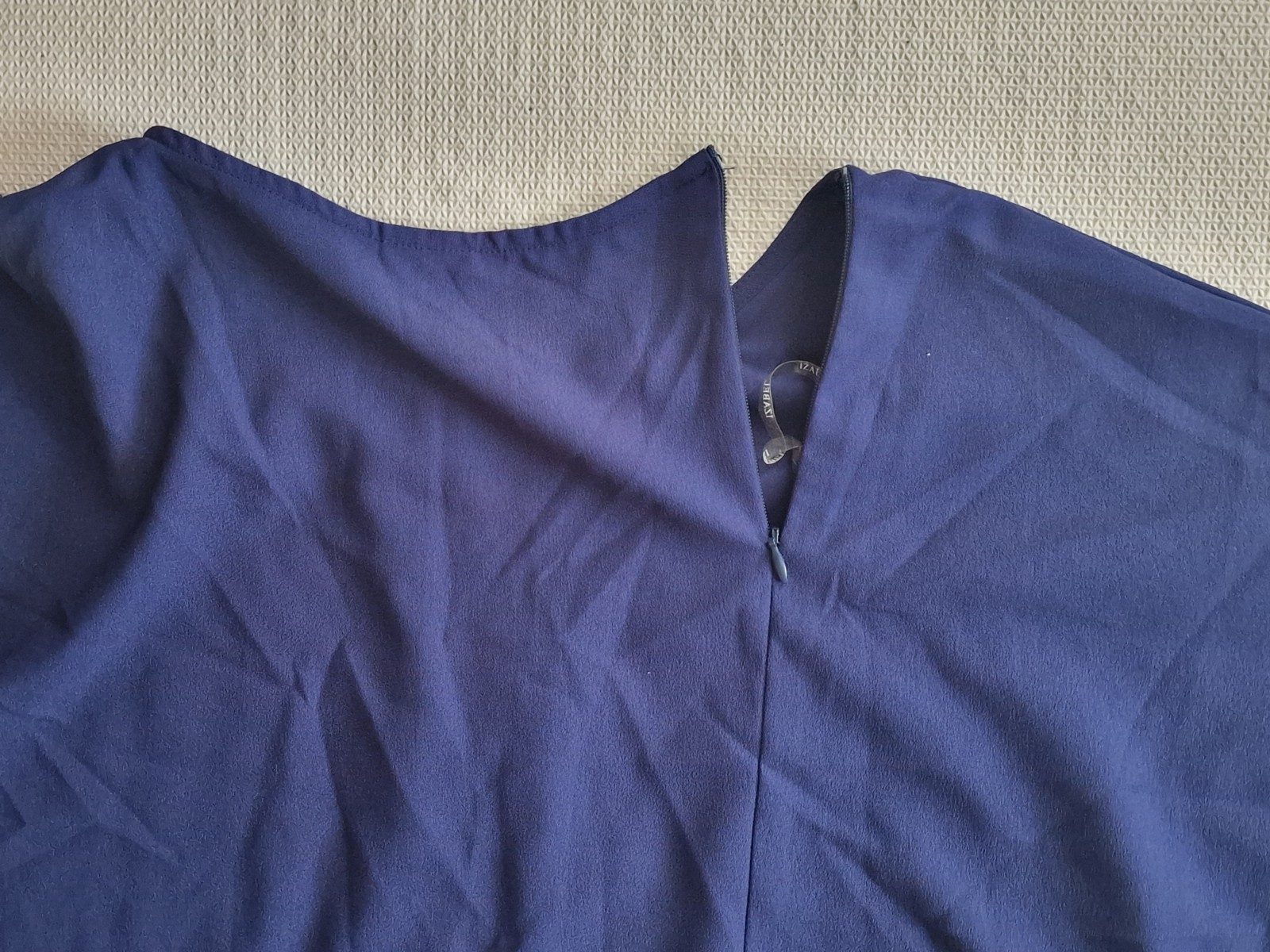 Izabel London Drop Shoulder Bubble Belted Blue Midi Dress Womens UK 16 BNWT
