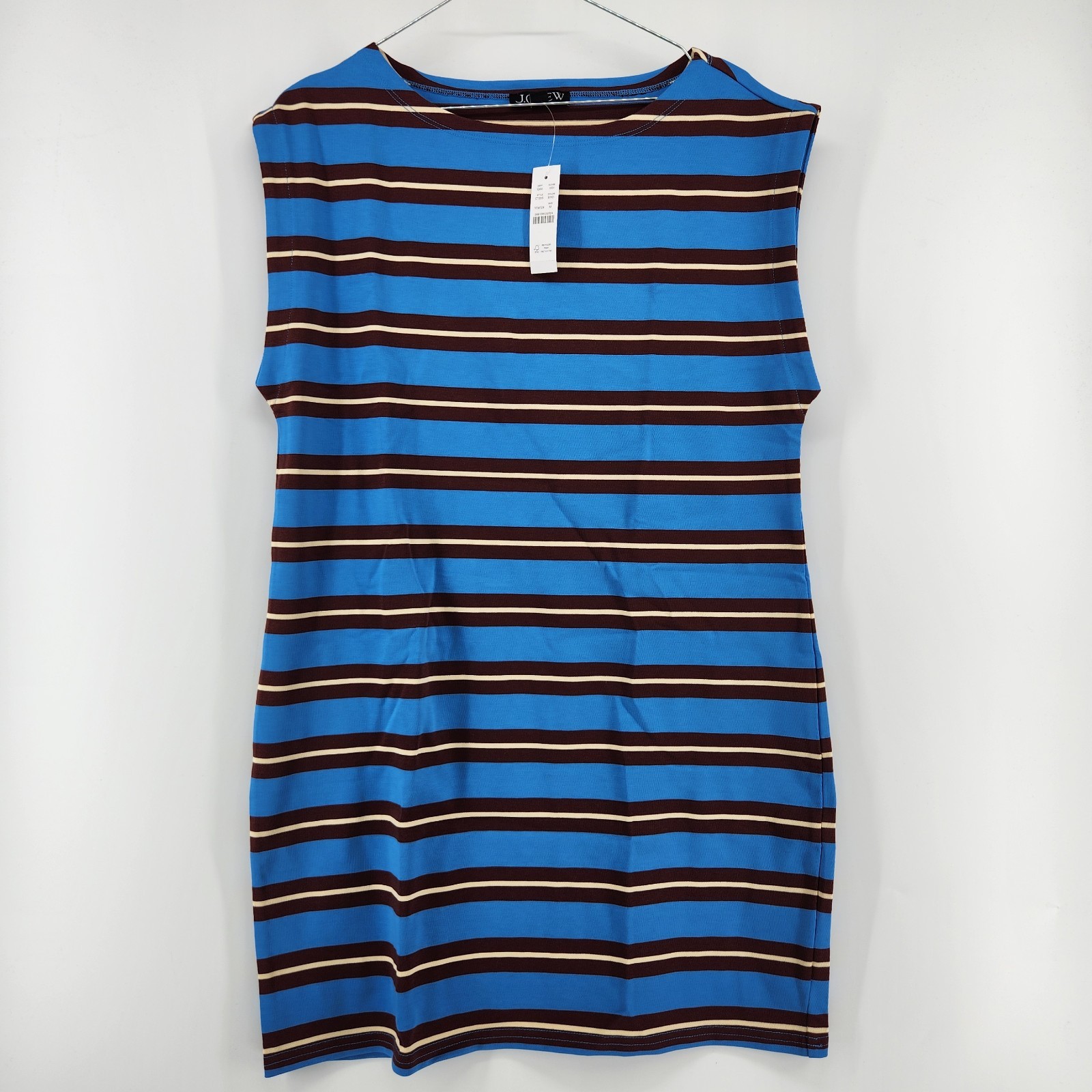 J.Crew Women’s Medium Bright Horizon Blue Stripe Mini Knit Dress NWT