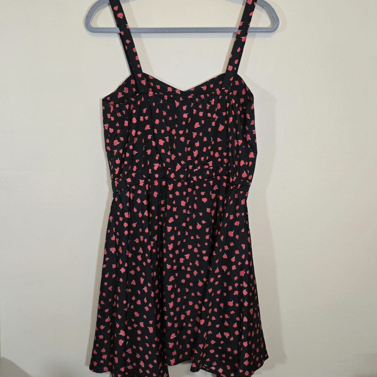 Bar III Women Cherry Print Shift Dress Special Occasion Party Black and Red XL