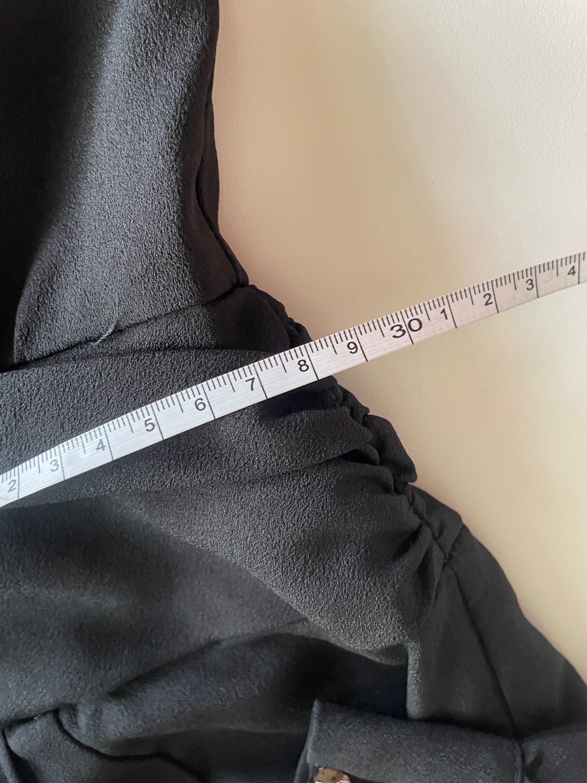 Review Dress Size 6 Black Pleated Ruffle Buttons Chiffon Fit & Flare Party Work