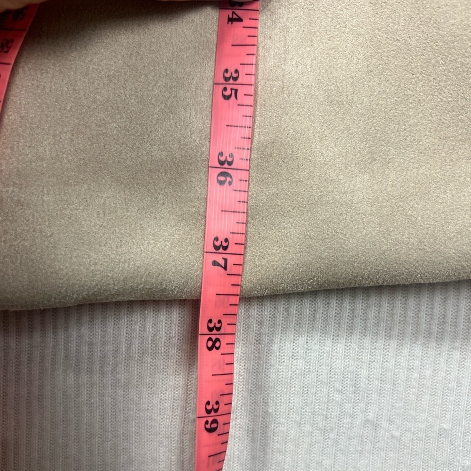 Calvin Klein Size 10 Faux Suede Sheath Dress Front Zipper Logo Pull Short Sleeve