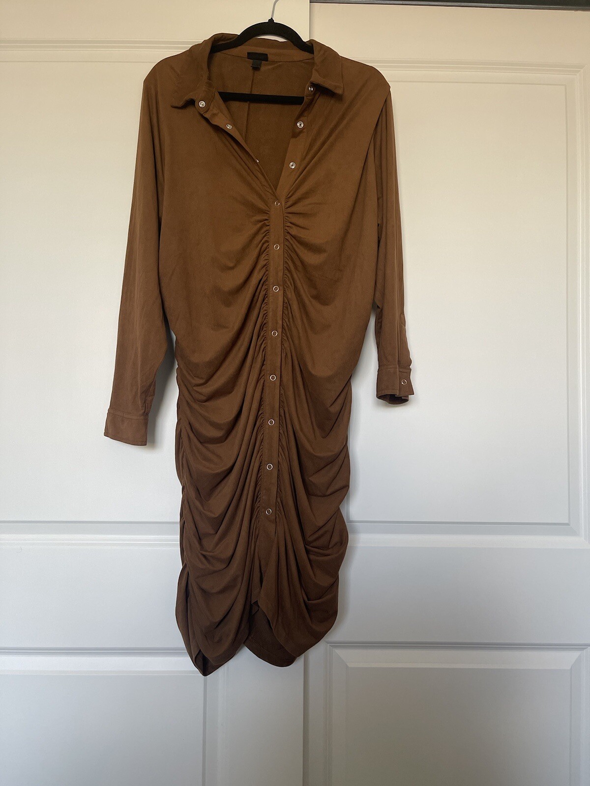 Torrid At The Knee Studio Shirred ShirtDress Size 3 Brown