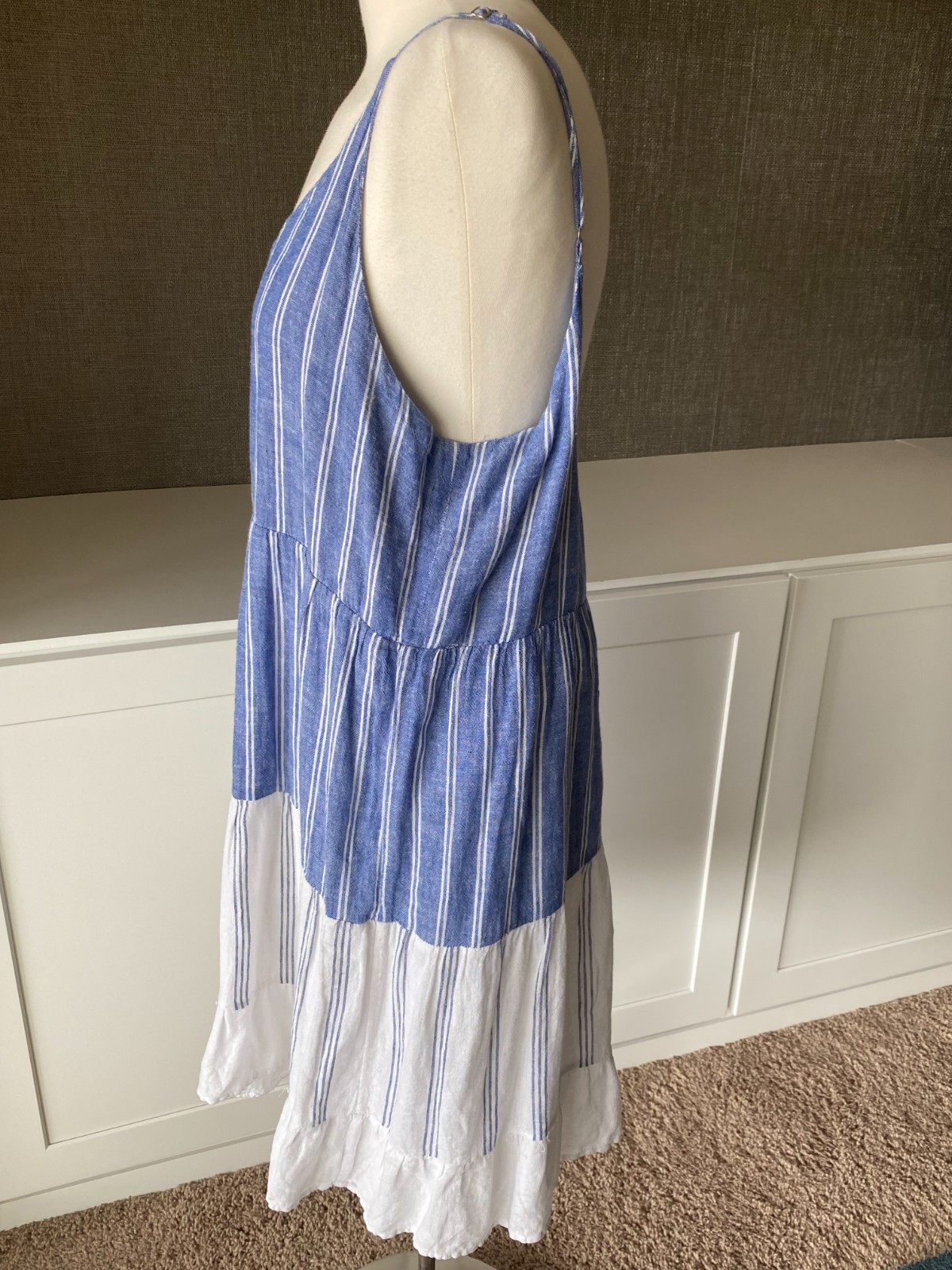 Rails Mattie Dress Mixed Blues Stripe Size Large