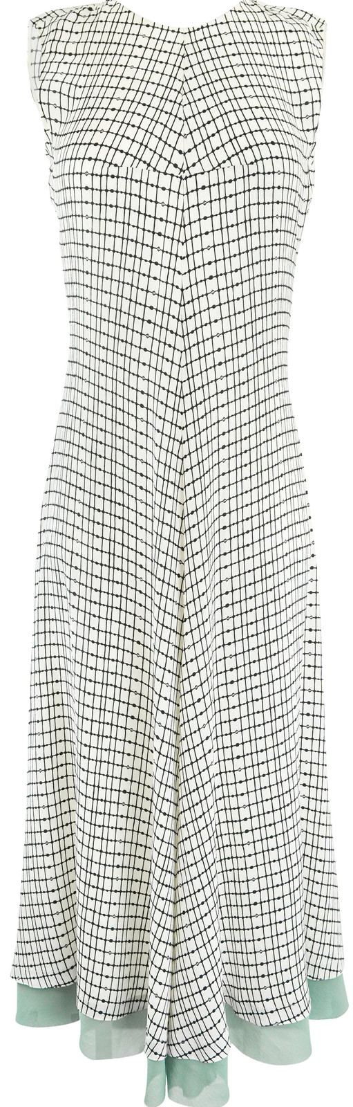 Fendi Grid Printed Dress in Off White