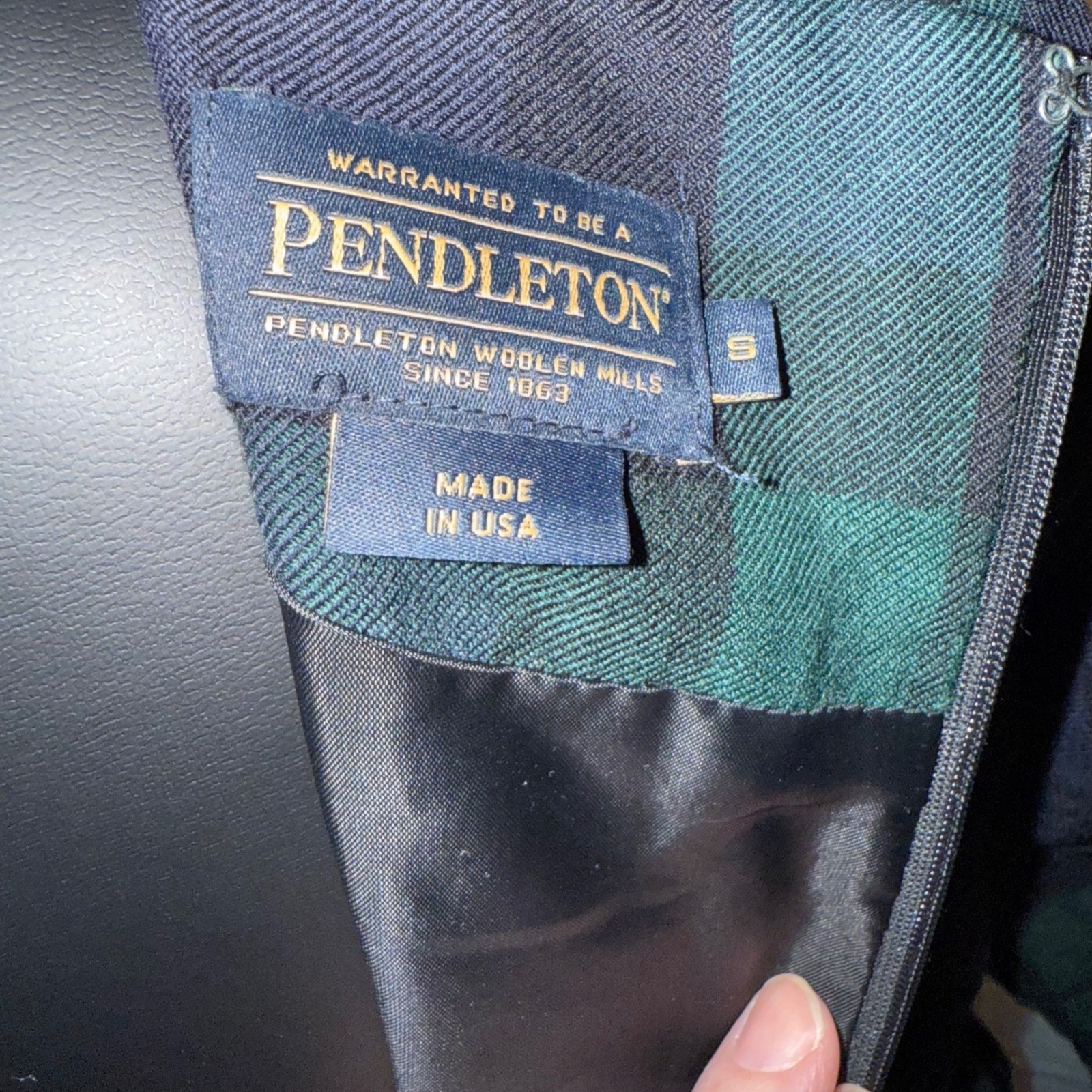 Pendleton Plaid 100% Virgin Wool Dress with Flare Sleeves USA Size S pockes