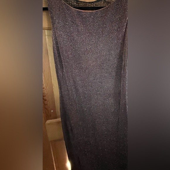 Alex Evenings Formal Brown dress with allover Gold sparkle detail sz 16