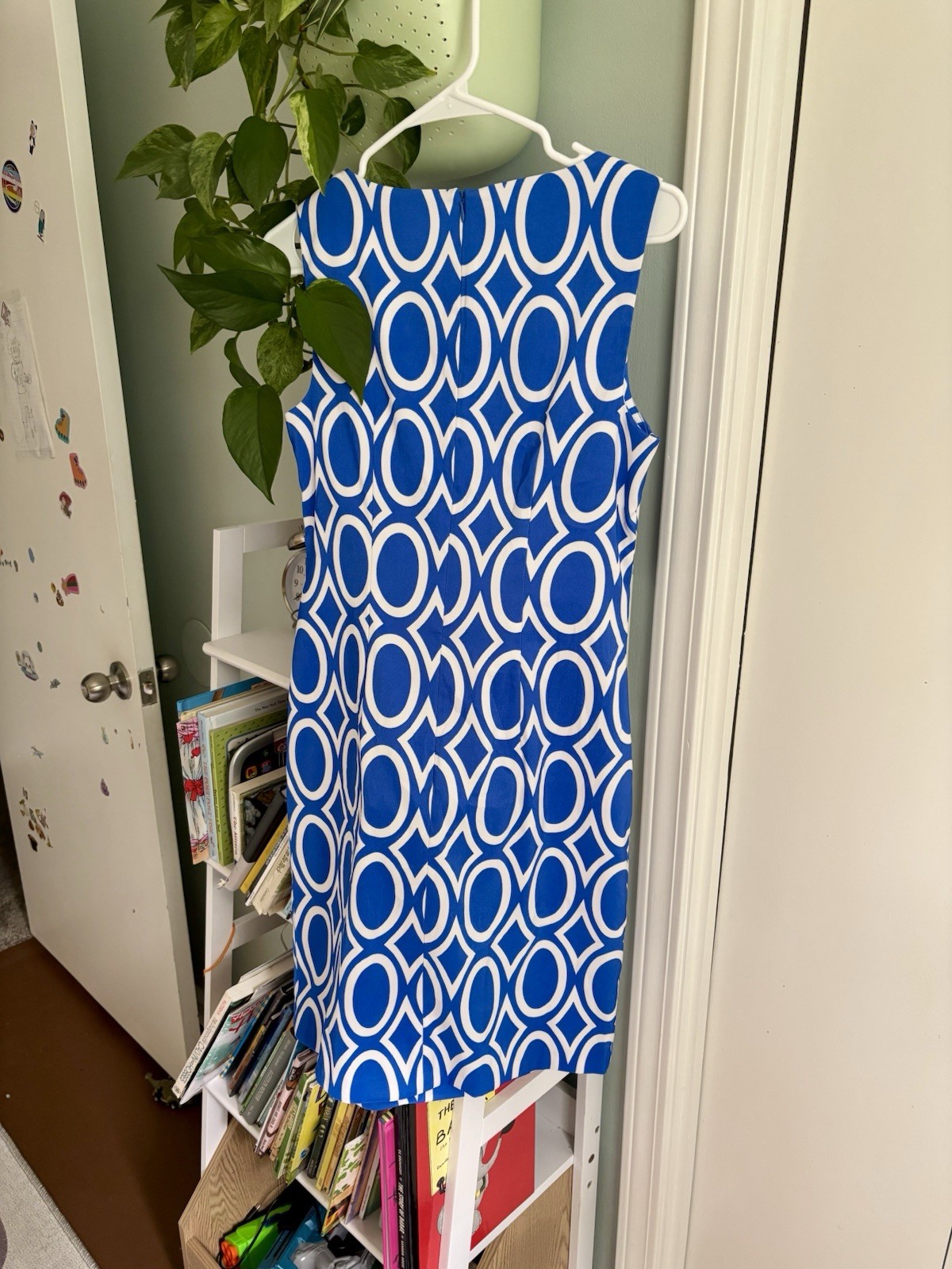 ALYX Blue & White Geometric-Pattern Sleeveless Dress