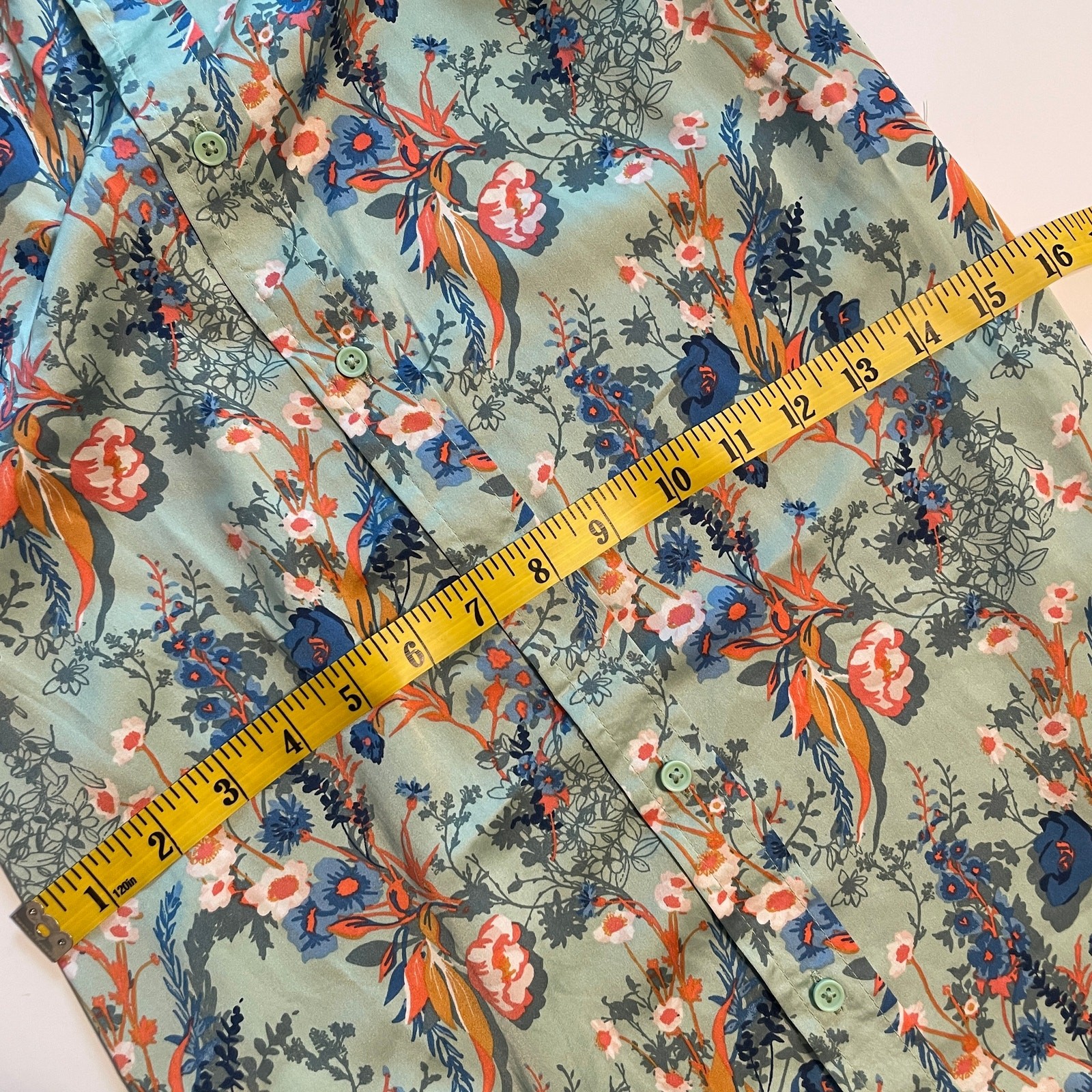 Ophelia Roe Mint Floral Belted Midi Shirt Dress Womens Size Small Shirtdress