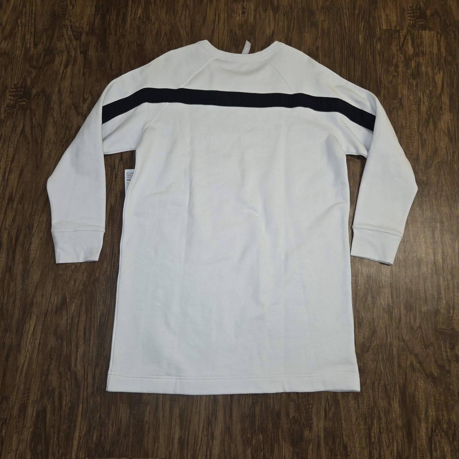 Athleta Round Trip Sweatshirt Dress Women L White French Terry Sporty Athleisure