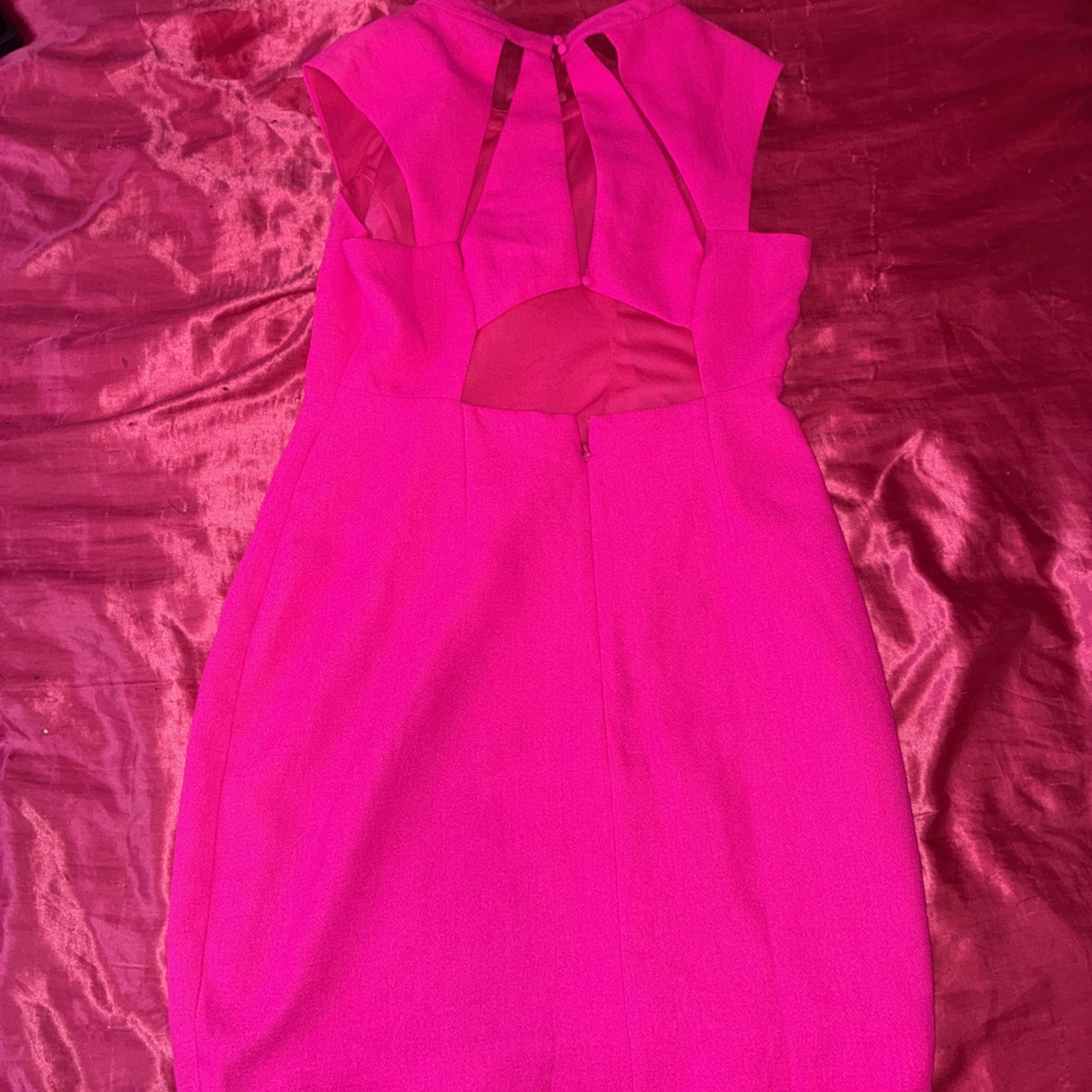 Charlotte Russe Texture Panel Sheath Hot Pink Dress