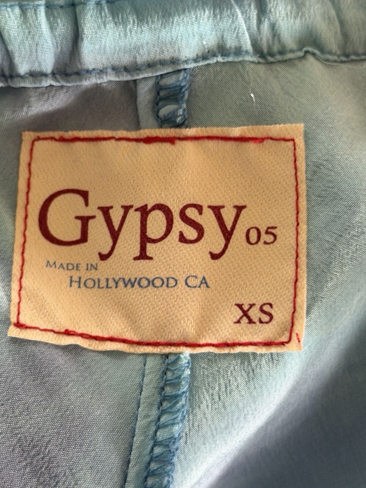 Gypsy 05 Maxi Dress Blue Purple Ombre V-Neck Spaghetti Strap 100% silk XS