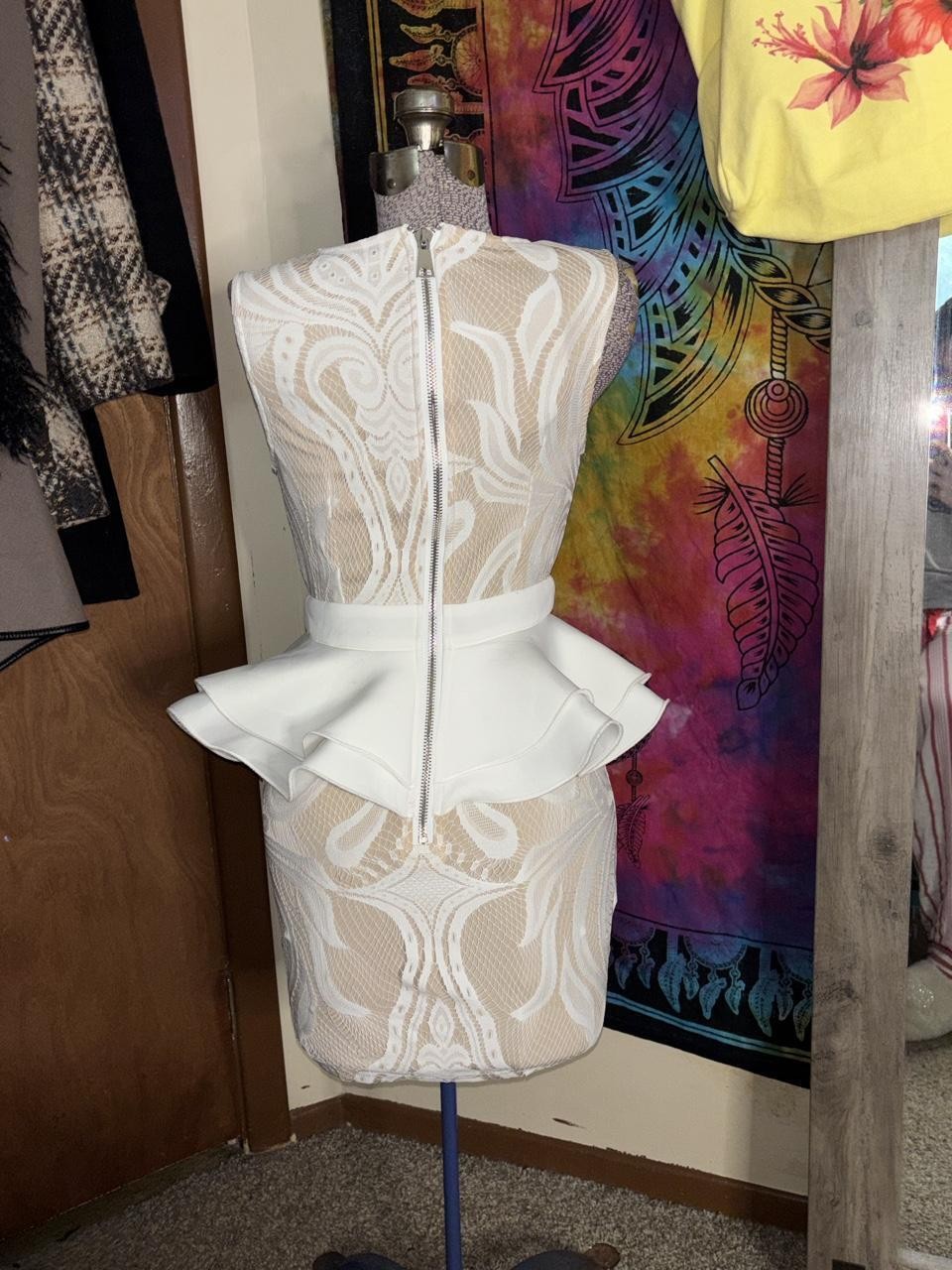 PrettyLittleThing Ruffle Detail Plunge Dress