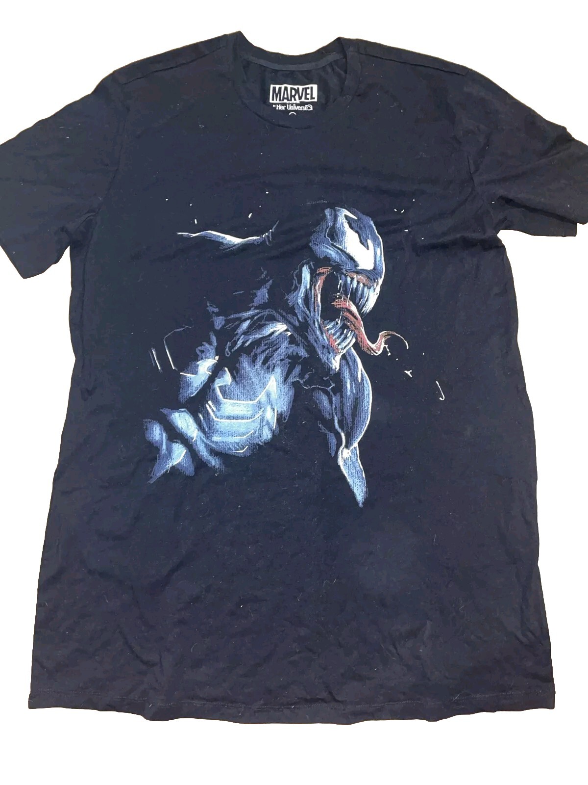 NWT Her Universe Marvel VENOM Black Comfy Casual t-shirt Dress w/pockets Size L